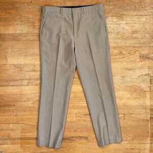 Vintage Mens Dress Pants Size 34x32 1990s Taupe Flat Front Trousers  Classic fla